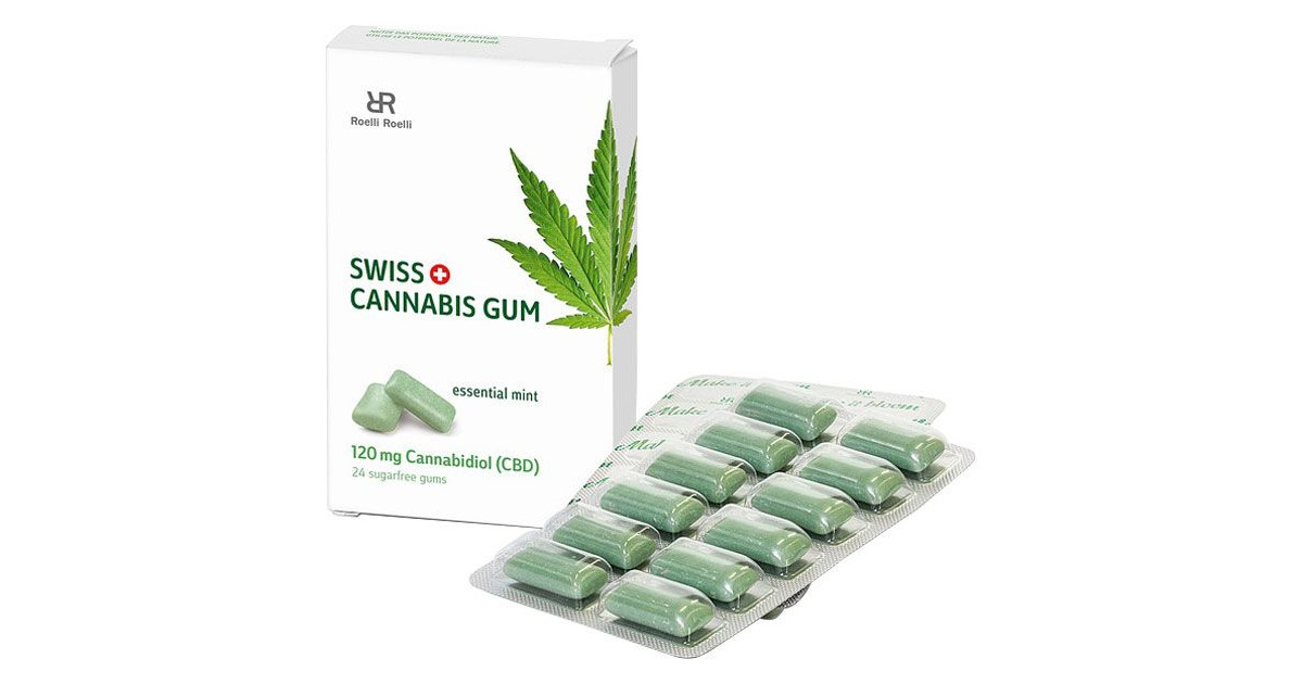 Swiss Cannabis Gum 120 mg CBD Mint (16x24 pcs)