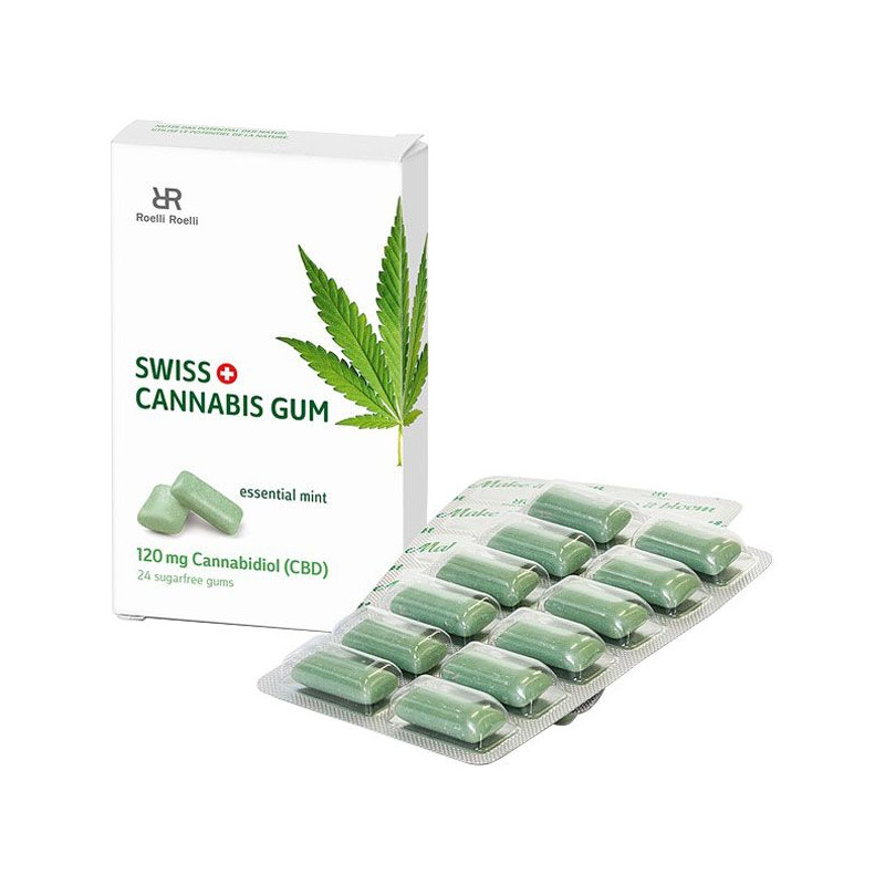 Swiss Cannabis Gum 120 mg CBD Mint (16x24 pcs)
