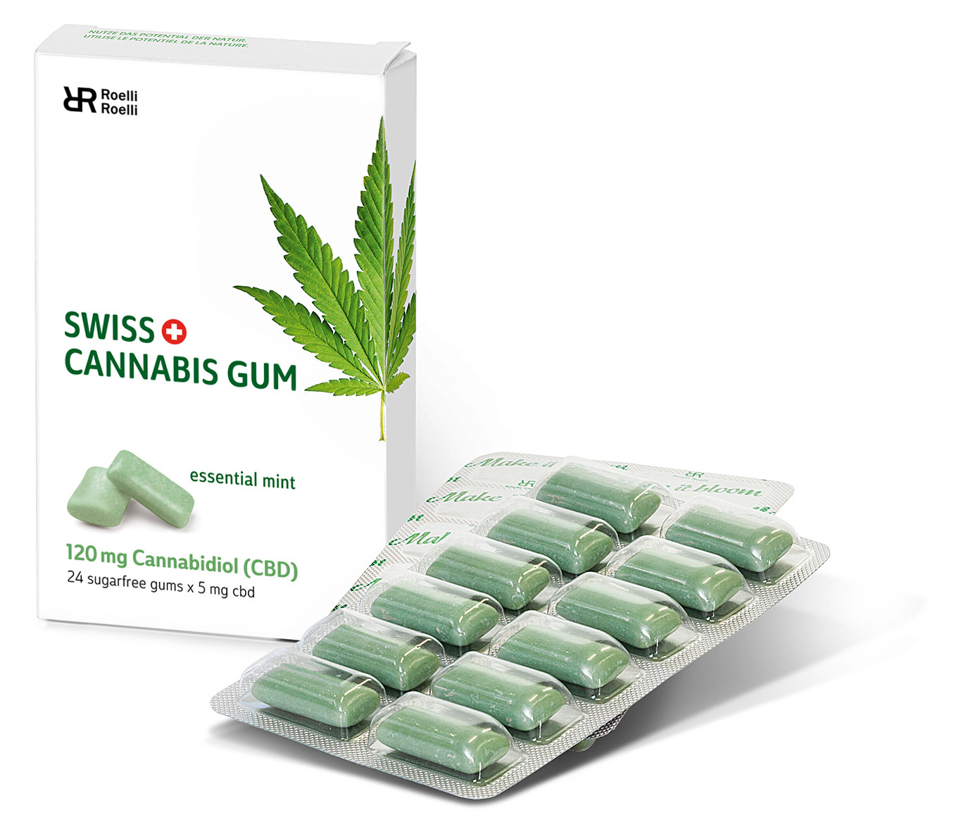 Image of Swiss Cannabis Gum 120 mg CBD Mint Box (24 Stk) bei CBD-Balance.ch