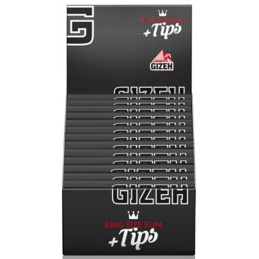 GIZEH Black King Size Slim Papers + Tips (26 pcs)