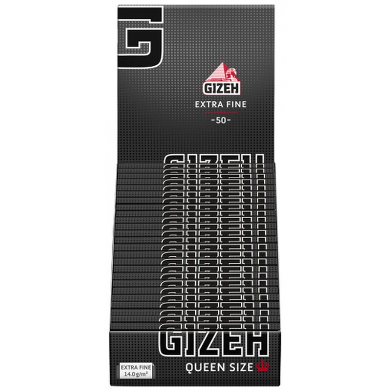 GIZEH Papiers noirs Queen Size (25 pcs) 