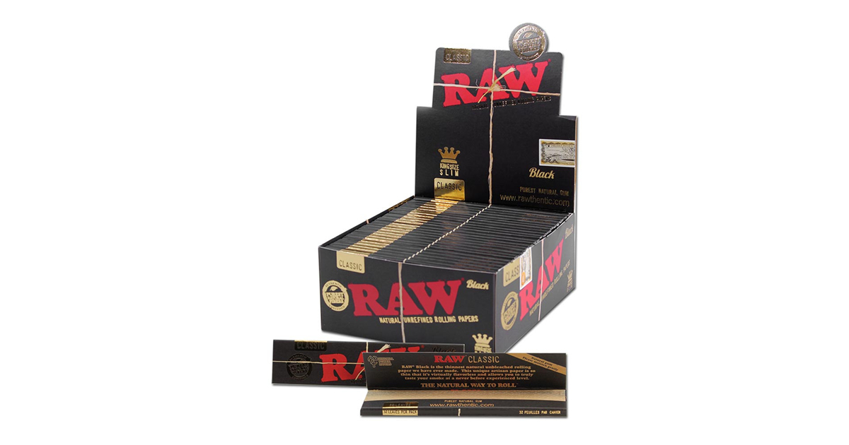 RAW Black Kingsize Slim Papers (50 pcs)