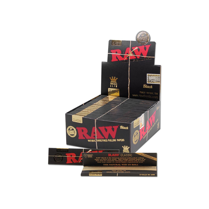 RAW Black Kingsize Slim Papers (50 Stk)