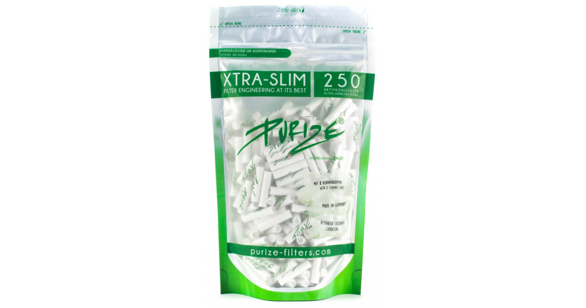 Purize Xtra Slim Activated Carbon Filter White (250 pcs)