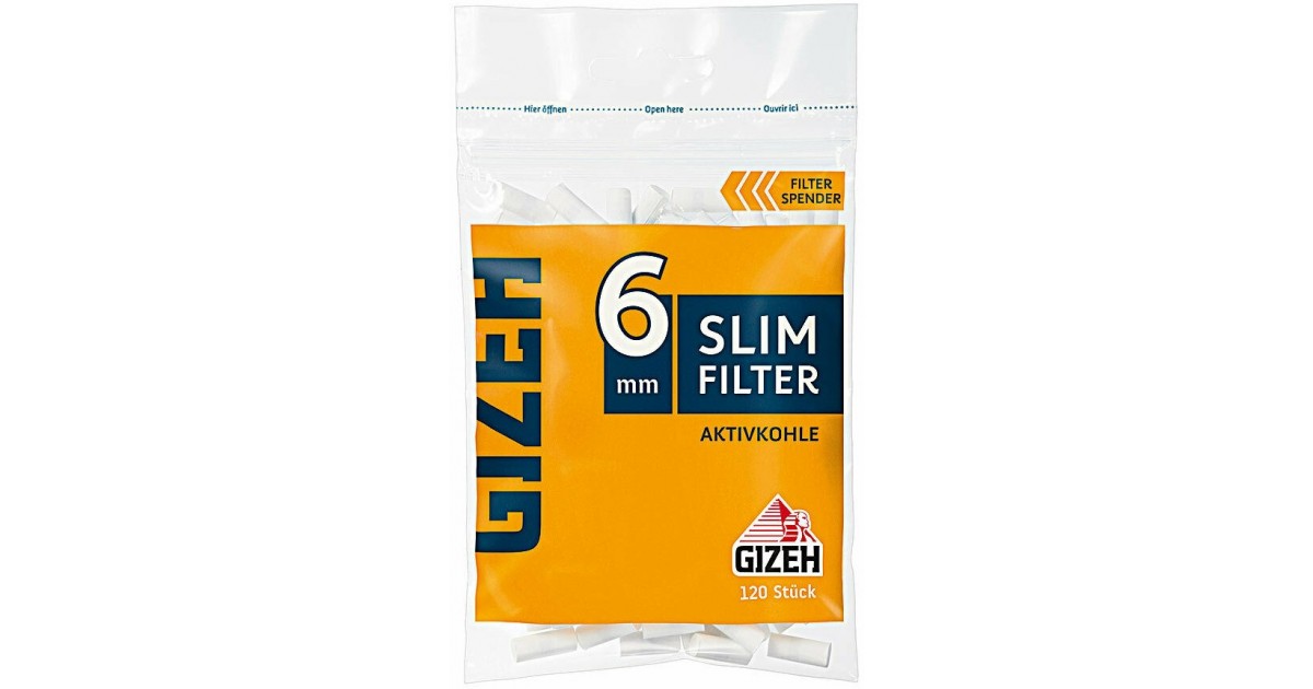 Gizeh Slim Filter mit Aktivkohle (120 Stk)