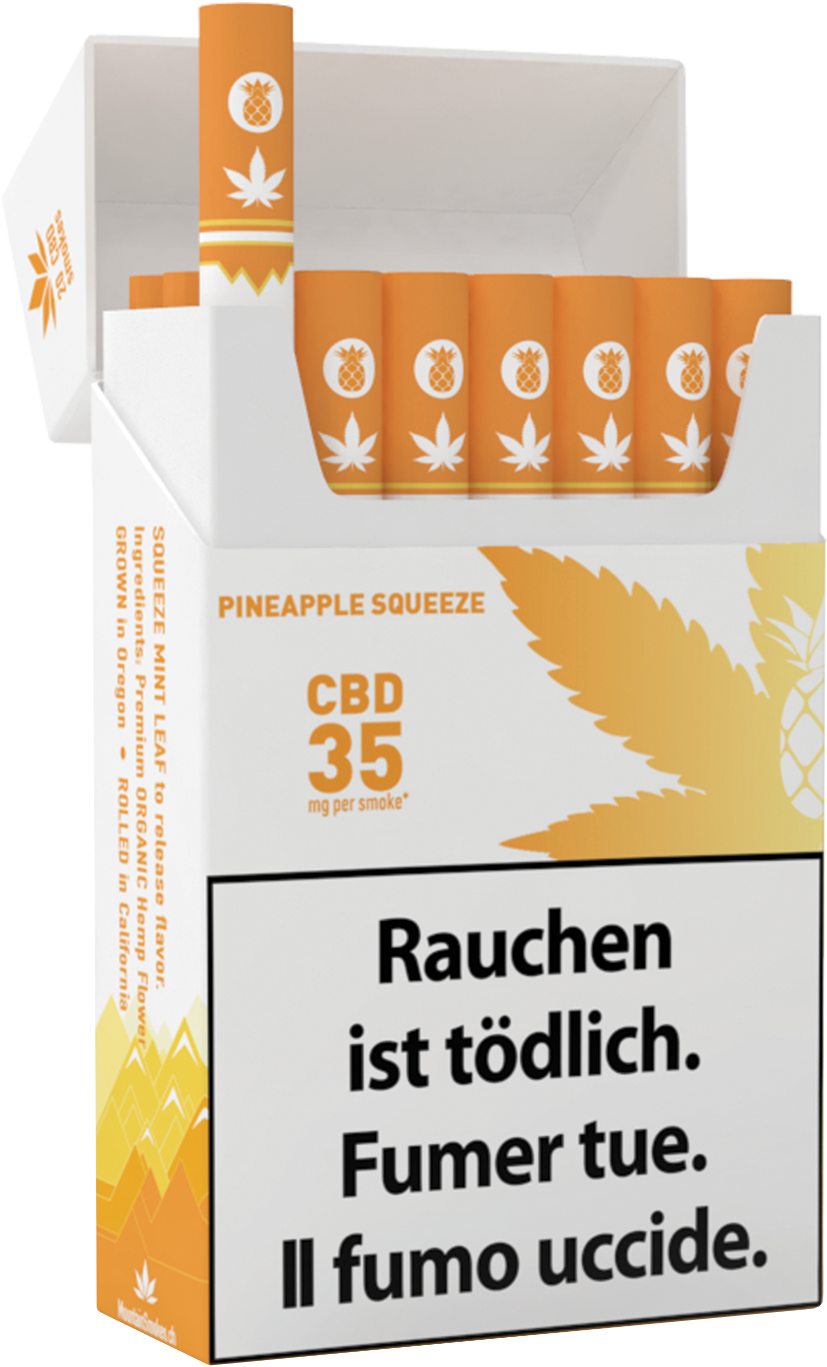 Image of Mountain Smokes CBD Zigaretten Pineapple Squeeze 35mg (1 Stk) bei CBD-Balance.ch