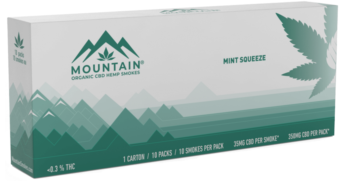 Mountain Smokes Cigarettes CBD Mint Squeeze 35mg (10 Pcs) 