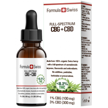 Formula Swiss 1% CBG + 3% huile de CBD (10ml) 