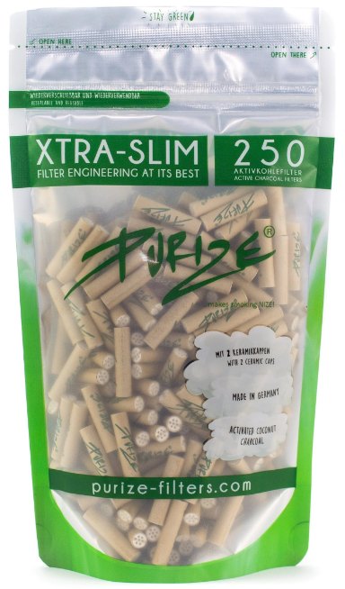Image of Purize Xtra Slim Aktivkohlefilter Organic (250 Stk) bei CBD-Balance.ch