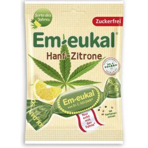 Em-eukal Hanf-Zitrone Bonbons zuckerfrei (75g) 