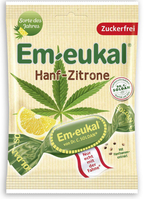 Image of Em-eukal Hanf-Zitrone Bonbons zuckerfrei (75g)