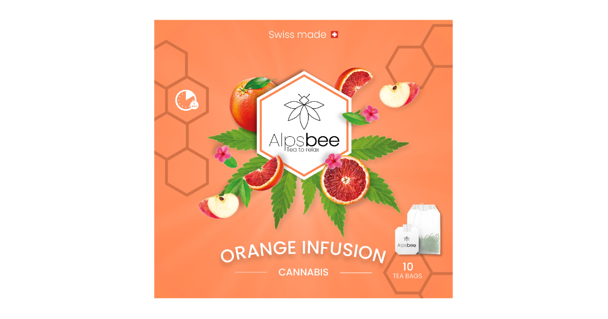 Alpsbee Tè di infusione all'arancia con CBD (10 sacchetti)