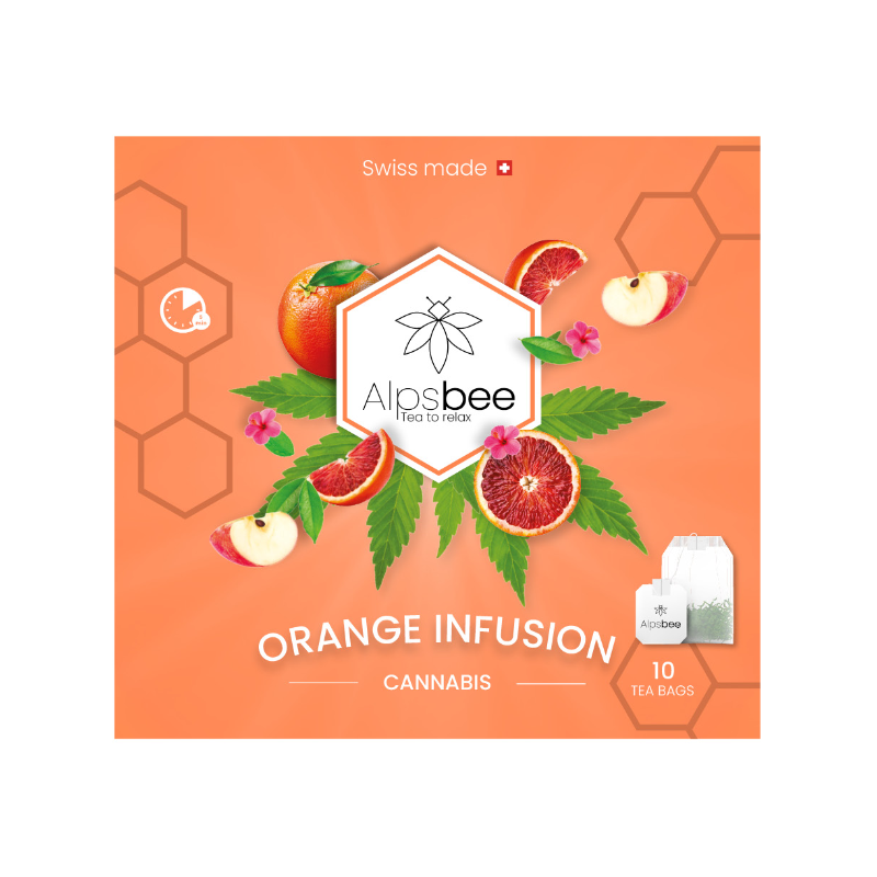 Alpsbee Tè di infusione all'arancia con CBD (10 sacchetti)