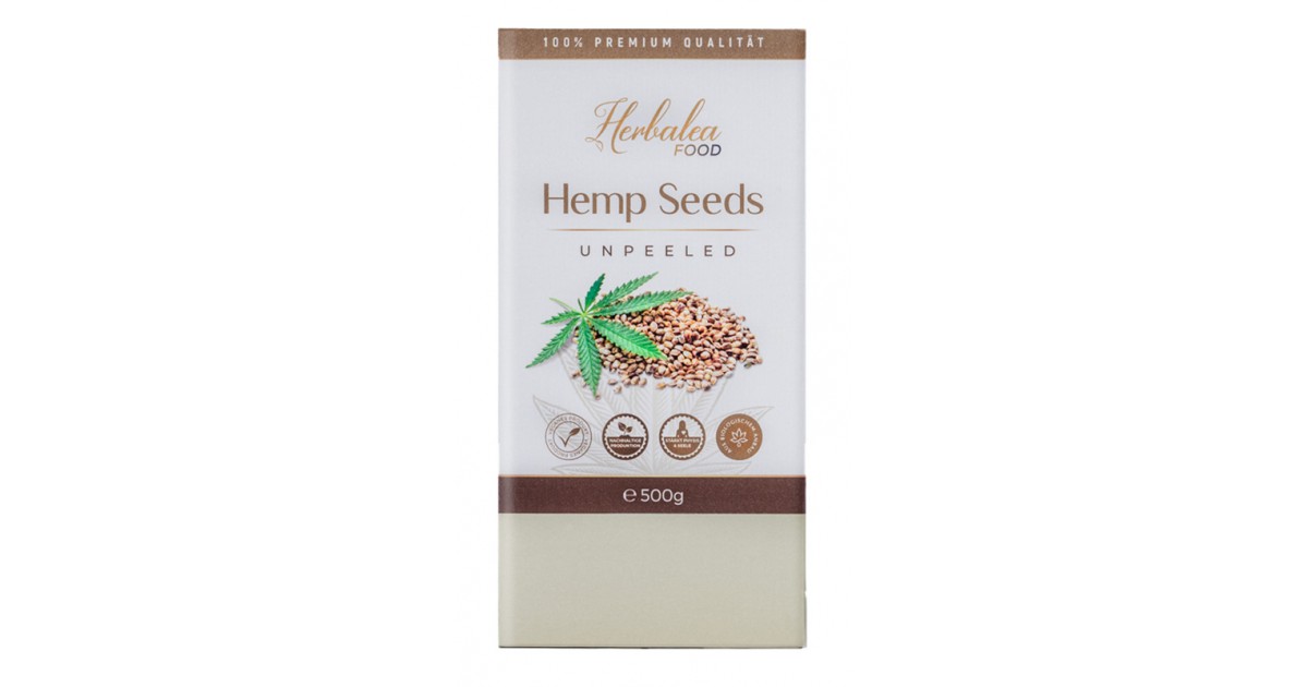 Herbalea Organic hemp seeds unhulled (500g)